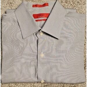 Saks Fifth Avenue (RED Brand) Mens Gray Dress Shirt 16 1/2 - 34/35